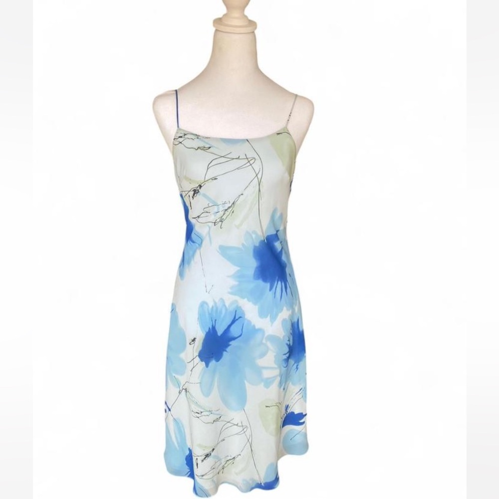 Ports Blue patterned Spaghetti Strap Dress